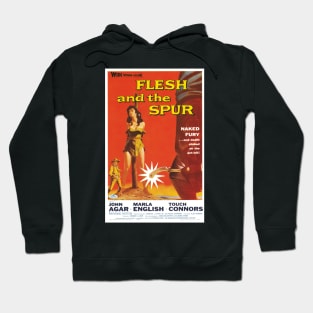 Vintage Drive-In Movie Poster - Flesh and the Spur Hoodie